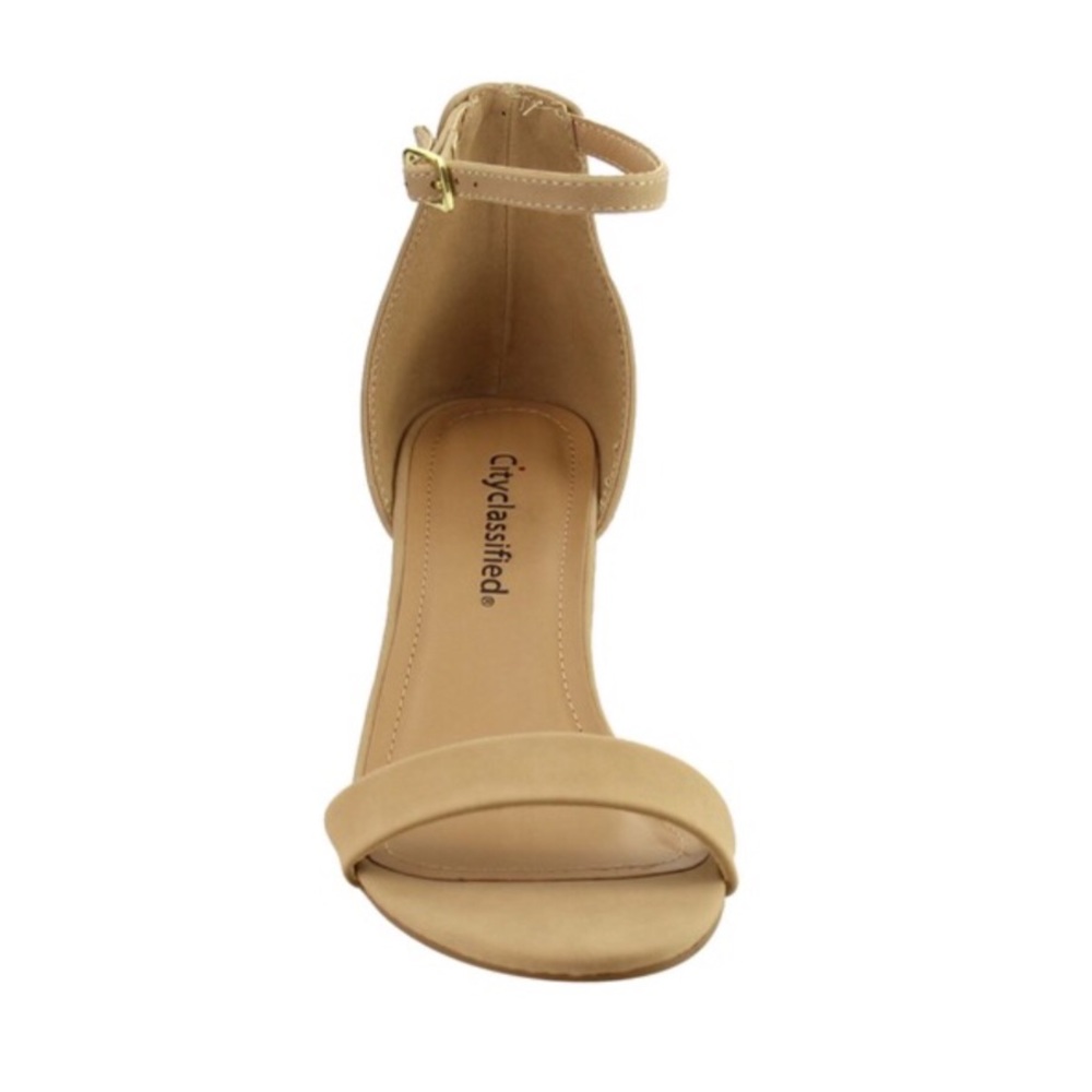 2 Left!  Classified Basic Nude Ankle Strap Heel - Picture 2 of 8
